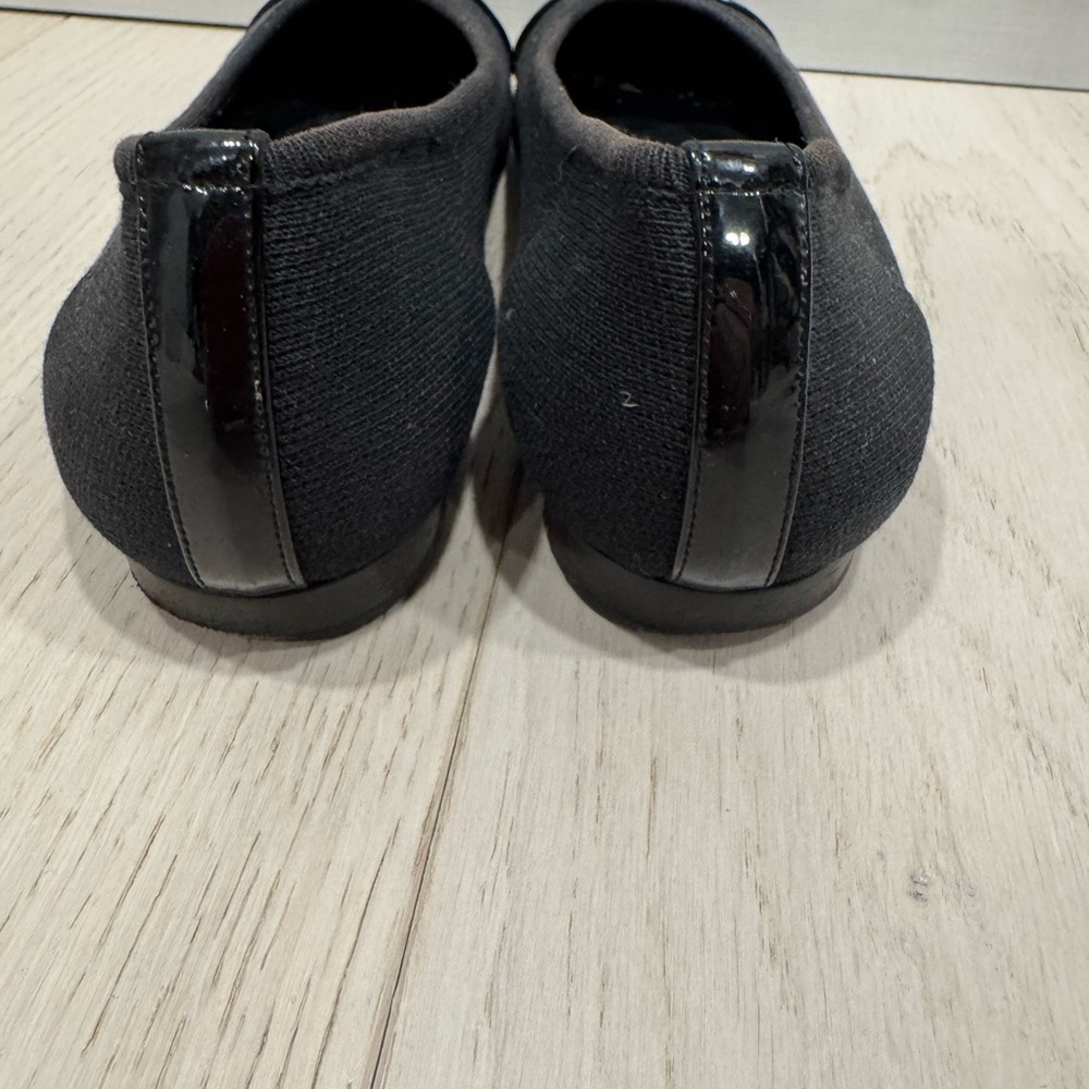 CHANEL Black Canvas and Patent Cap-Toe Ballet Flats - Picture 5 of 6